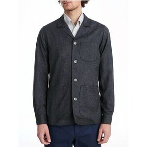 EMANUEL BERG Wool Flange D-Constructed Shirt Jacket in Charcoal Size 50‎